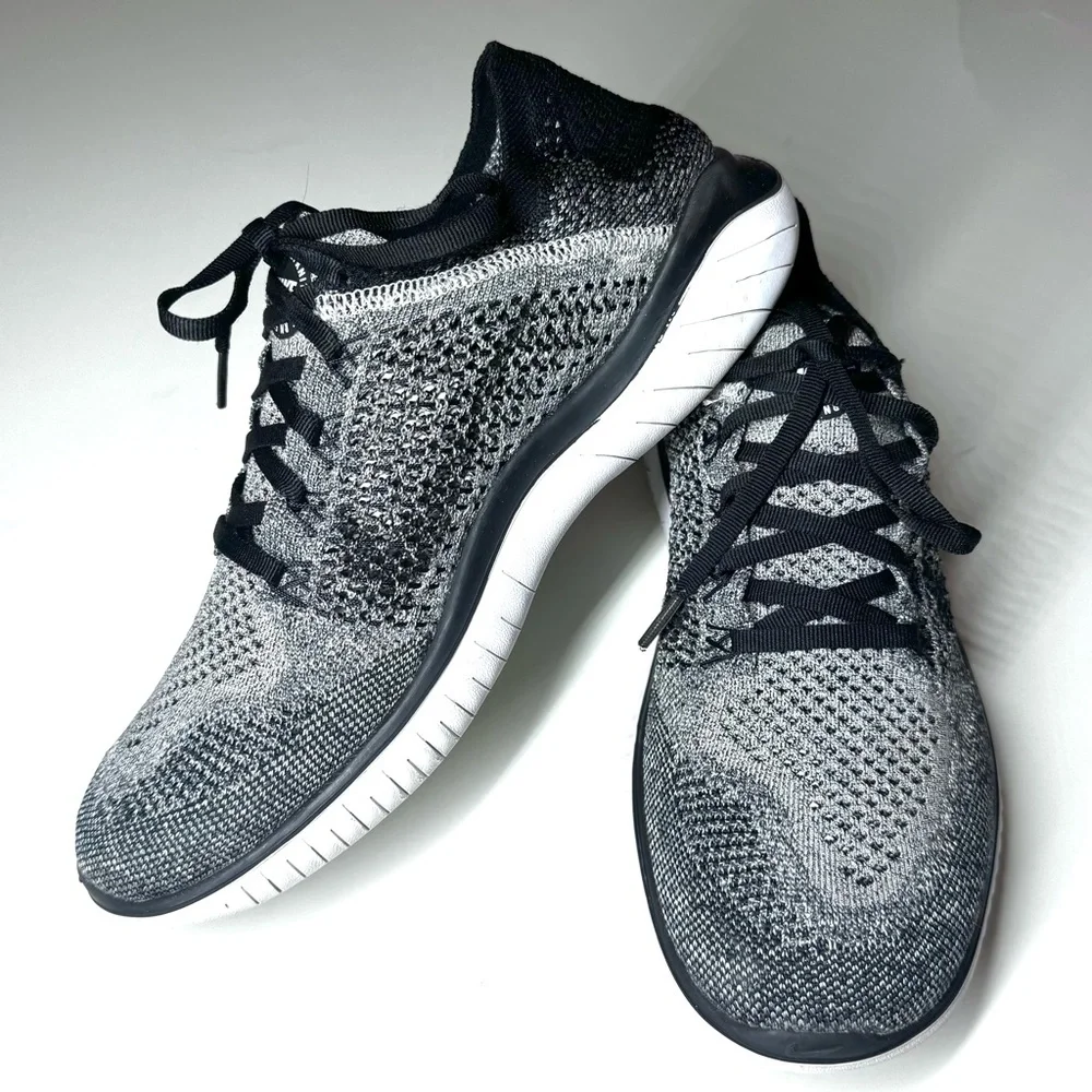 Nike Women’s Flyknit Running Sneakers — Black, Gray, White